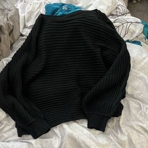 black knitted sweater